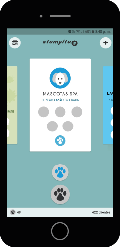 Stampitas para negocios en un teléfono móvil